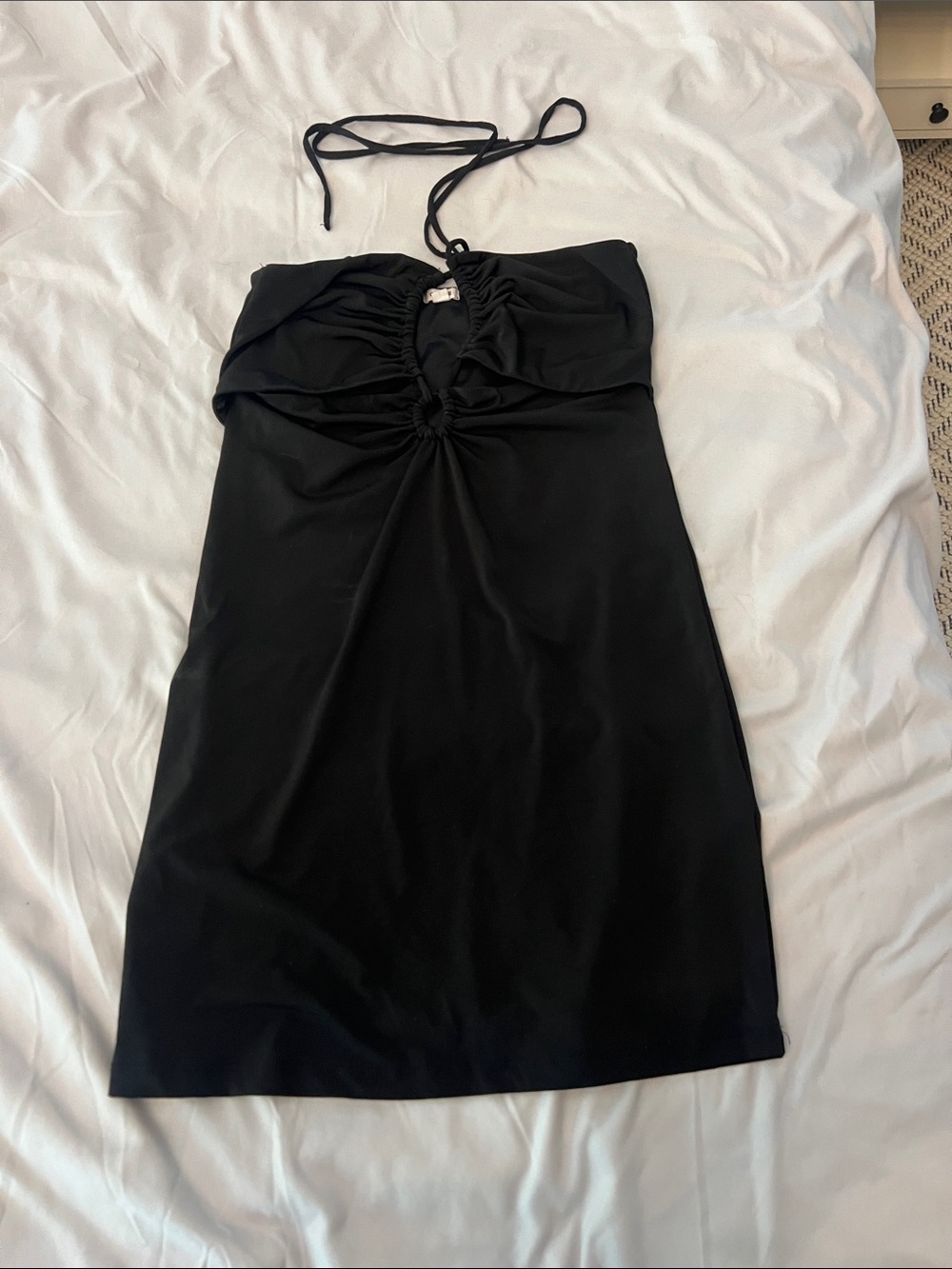 Garage Black Strapless Cutout Mini Dress